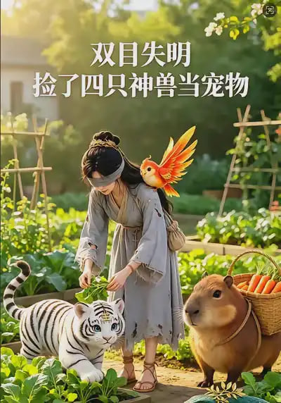 双目失明，捡了四只神兽当宠物(全集)